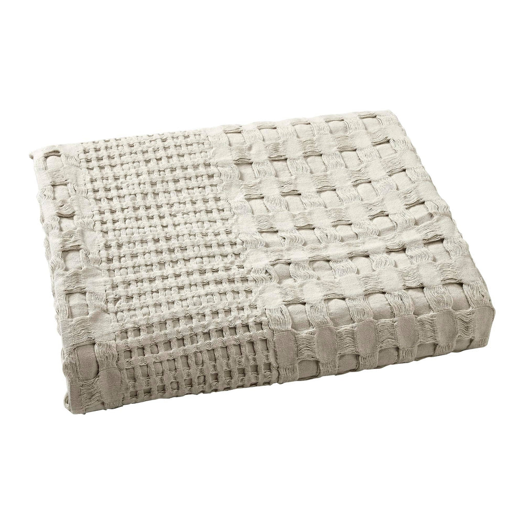 Warm Flax Waffle Weave Throw Blanket