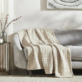 Warm Flax Waffle Weave Throw Blanket