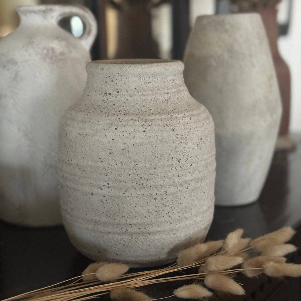 Medium White Pottery Urn