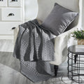 Waffle Weave Throw Blanket – Dark Grey