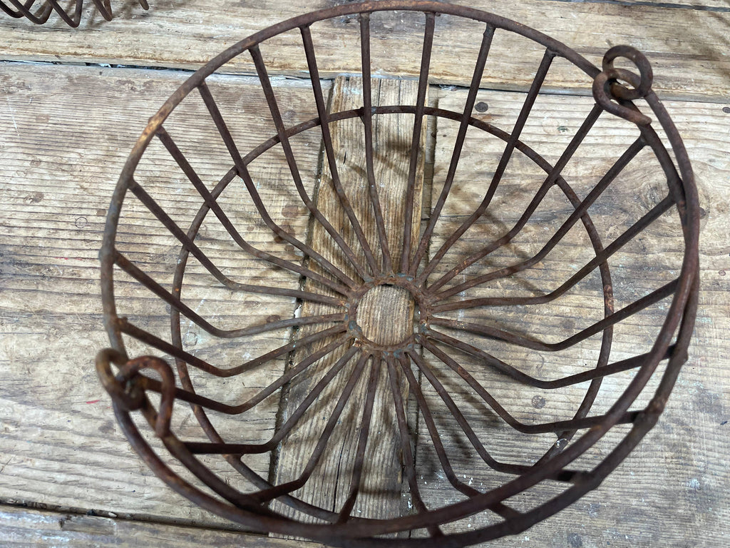 Rusty Farmhouse Metal Egg Basket