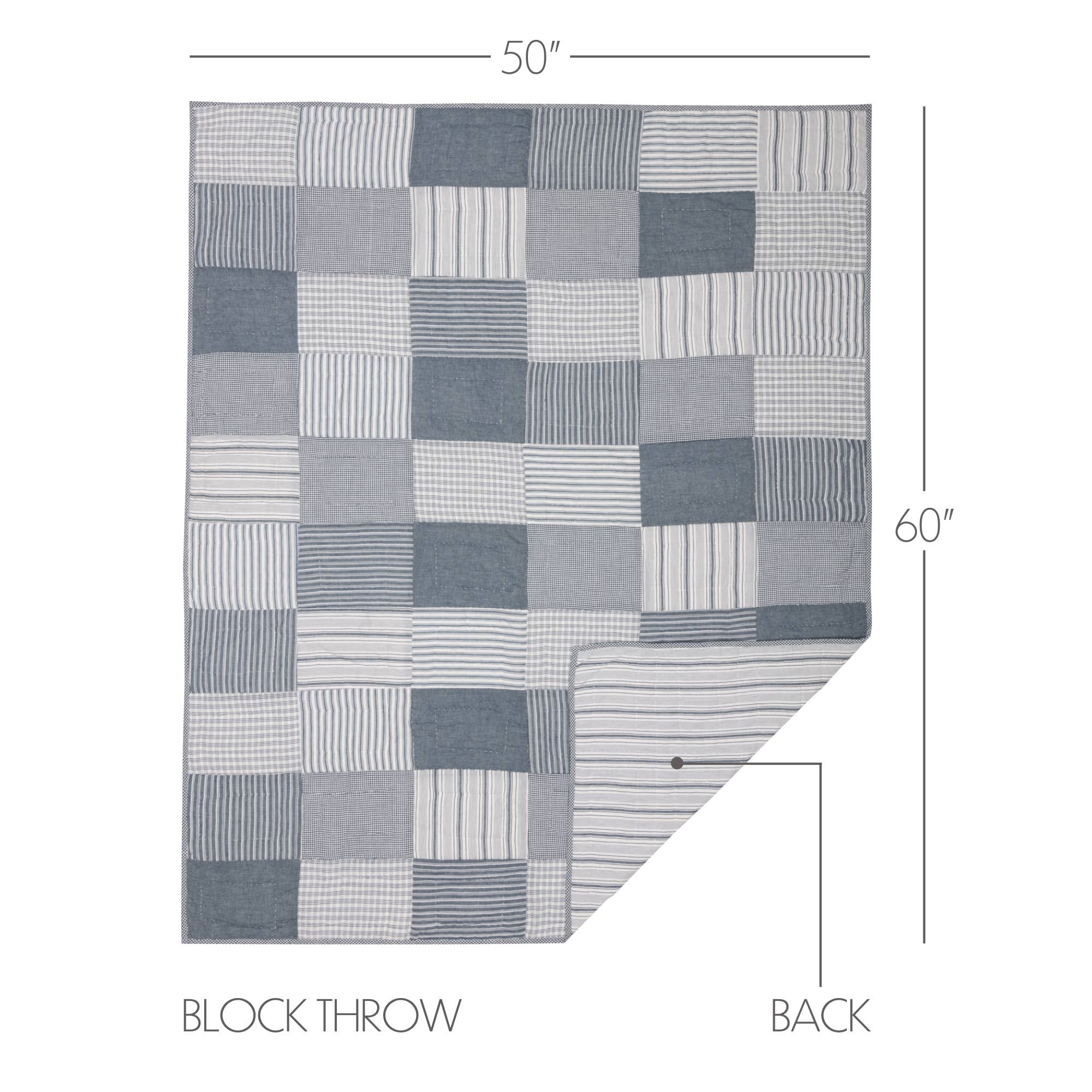 Sawyer Mill Blue Block Quilted Throw