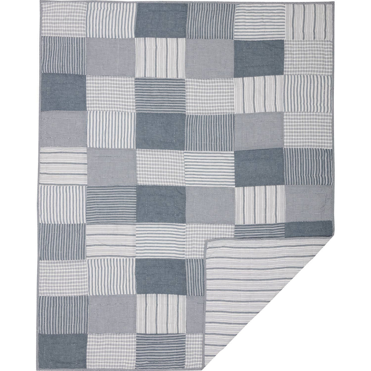 Sawyer Mill Blue Block Quilted Throw