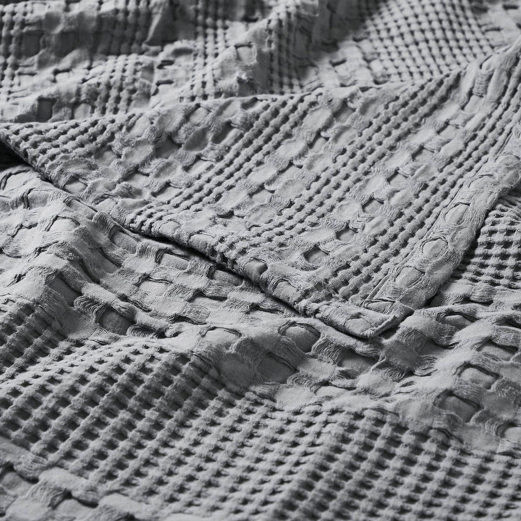 Waffle Weave Throw Blanket – Dark Grey